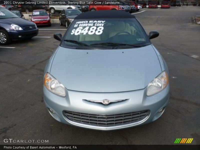 Sterling Blue Satin Glow / Sandstone 2001 Chrysler Sebring Limited Convertible