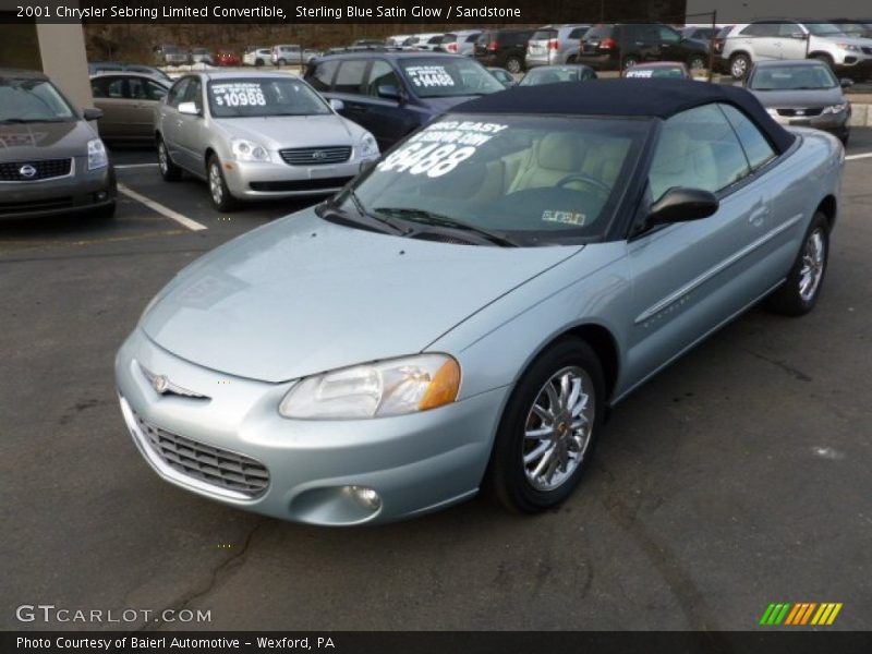 Sterling Blue Satin Glow / Sandstone 2001 Chrysler Sebring Limited Convertible