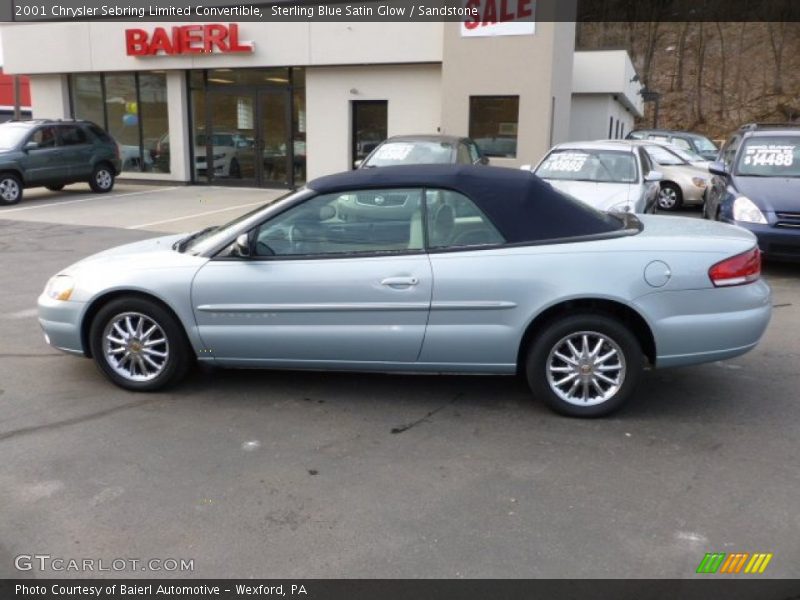 Sterling Blue Satin Glow / Sandstone 2001 Chrysler Sebring Limited Convertible
