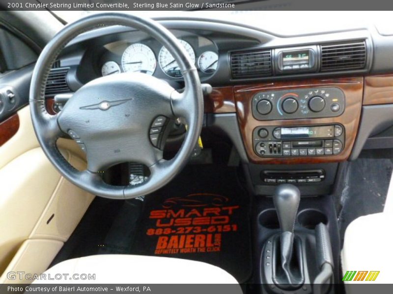 Sterling Blue Satin Glow / Sandstone 2001 Chrysler Sebring Limited Convertible