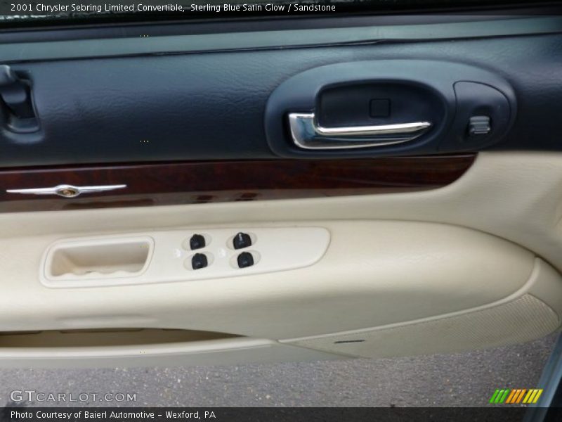 Sterling Blue Satin Glow / Sandstone 2001 Chrysler Sebring Limited Convertible
