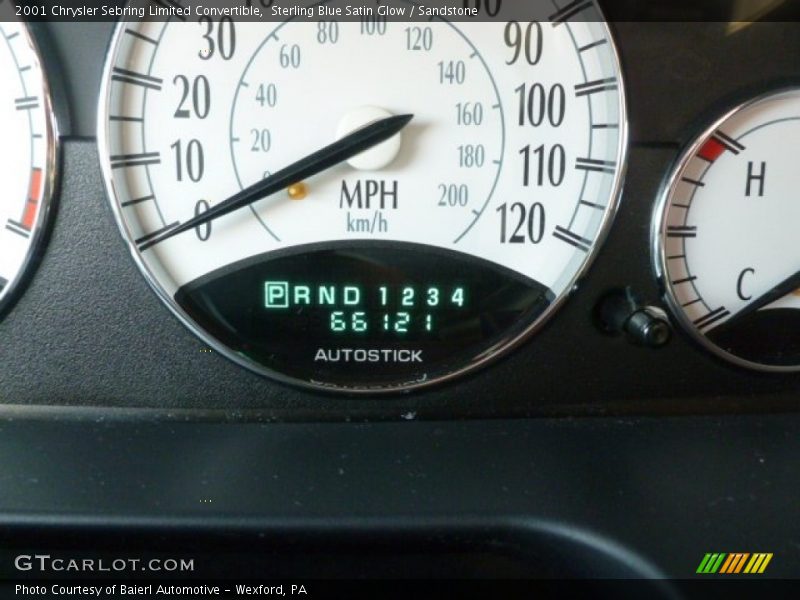 Sterling Blue Satin Glow / Sandstone 2001 Chrysler Sebring Limited Convertible