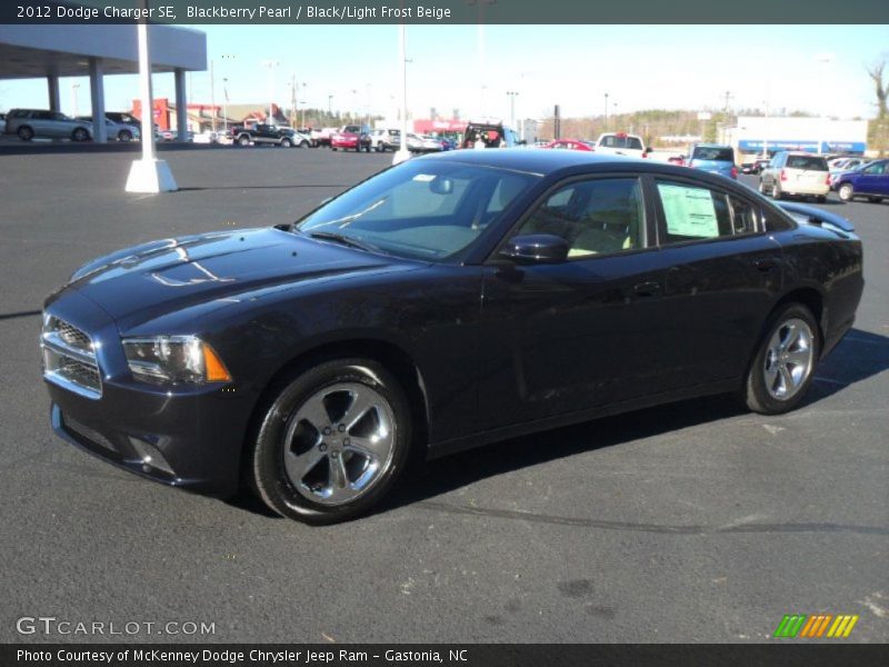 Blackberry Pearl / Black/Light Frost Beige 2012 Dodge Charger SE