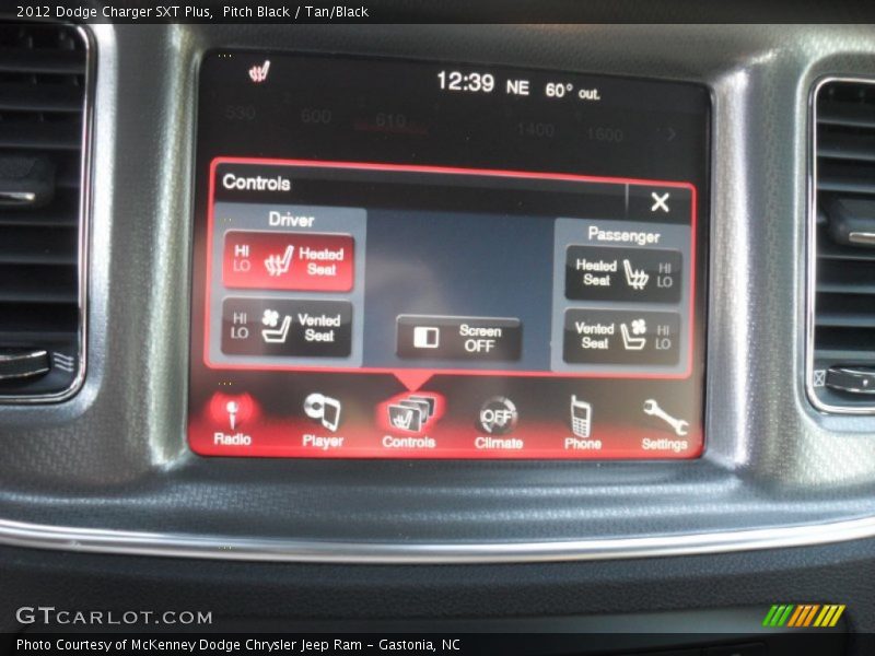 Pitch Black / Tan/Black 2012 Dodge Charger SXT Plus