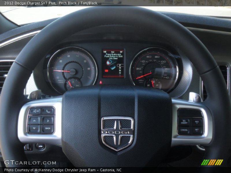 Pitch Black / Tan/Black 2012 Dodge Charger SXT Plus