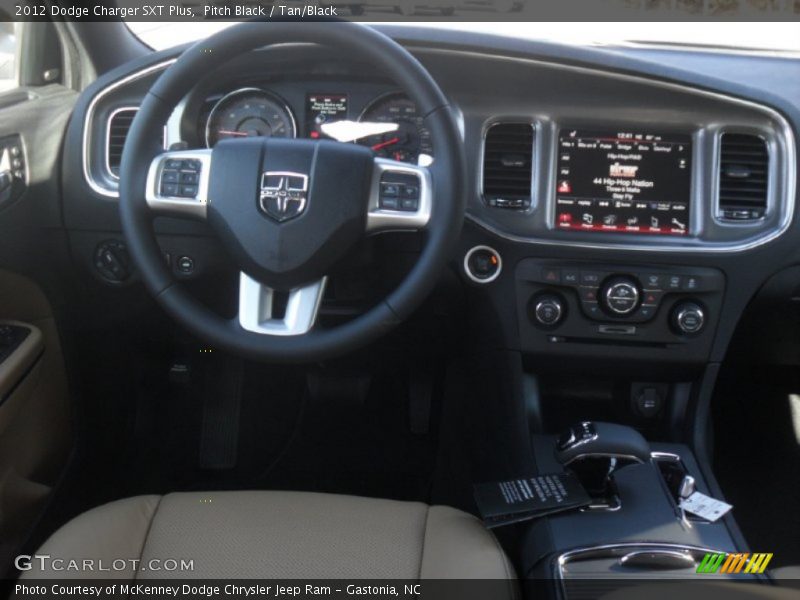 Pitch Black / Tan/Black 2012 Dodge Charger SXT Plus
