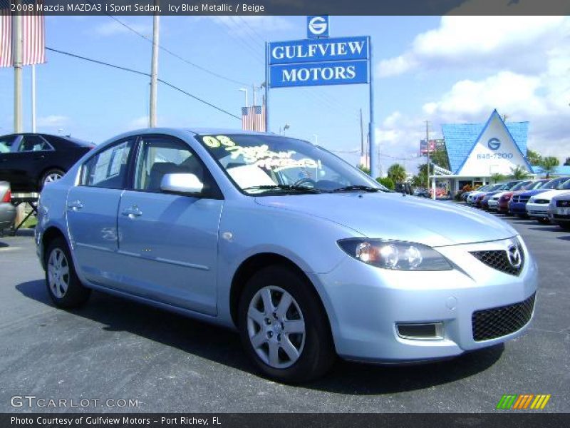 Icy Blue Metallic / Beige 2008 Mazda MAZDA3 i Sport Sedan