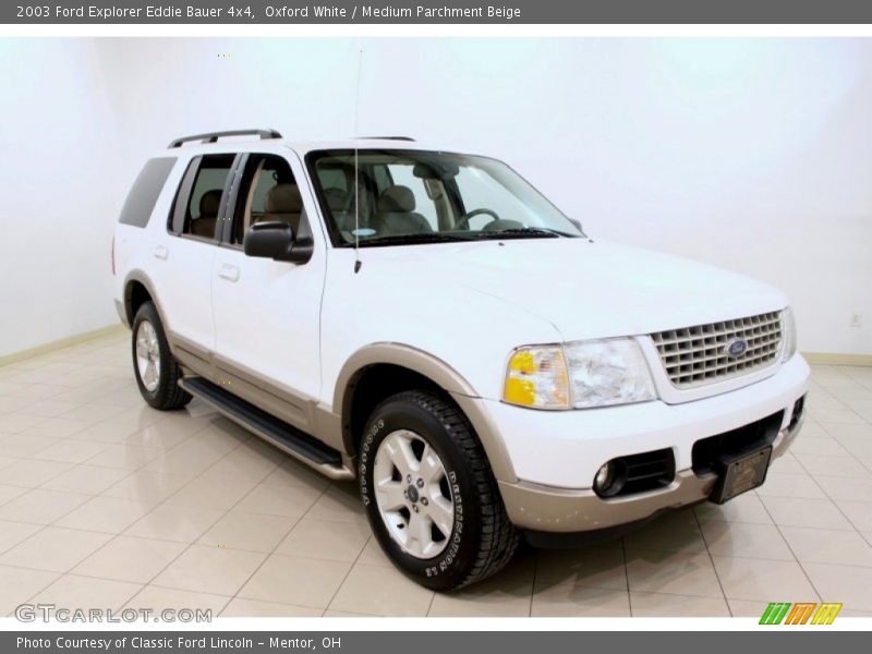 Oxford White / Medium Parchment Beige 2003 Ford Explorer Eddie Bauer 4x4