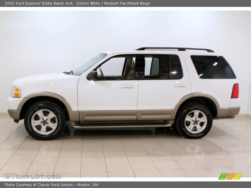 Oxford White / Medium Parchment Beige 2003 Ford Explorer Eddie Bauer 4x4