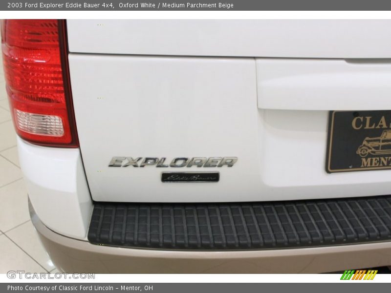 Oxford White / Medium Parchment Beige 2003 Ford Explorer Eddie Bauer 4x4