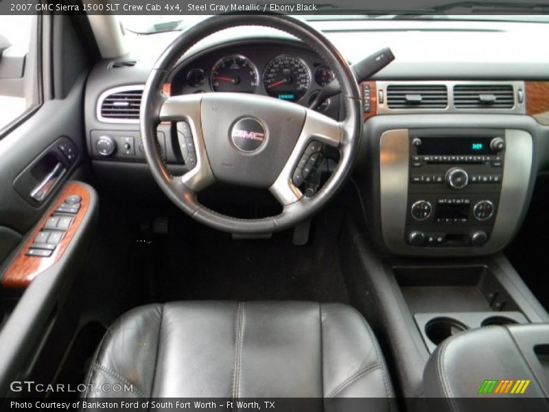 Steel Gray Metallic / Ebony Black 2007 GMC Sierra 1500 SLT Crew Cab 4x4