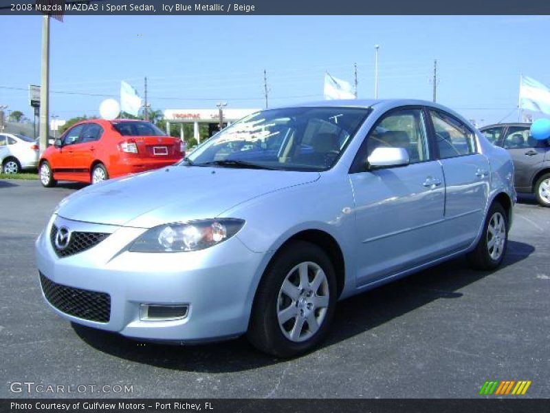 Icy Blue Metallic / Beige 2008 Mazda MAZDA3 i Sport Sedan