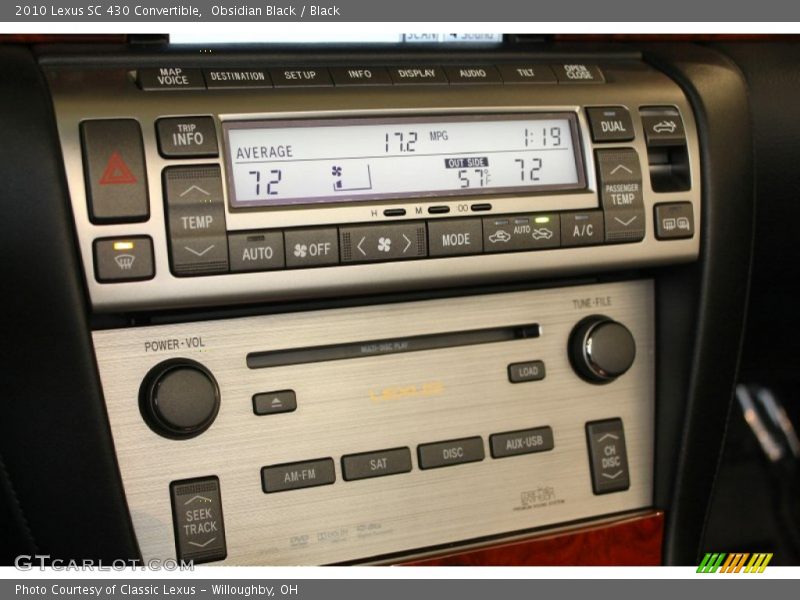 Controls of 2010 SC 430 Convertible