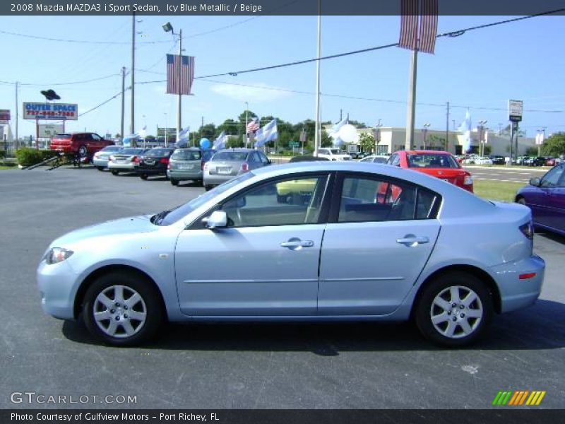 Icy Blue Metallic / Beige 2008 Mazda MAZDA3 i Sport Sedan