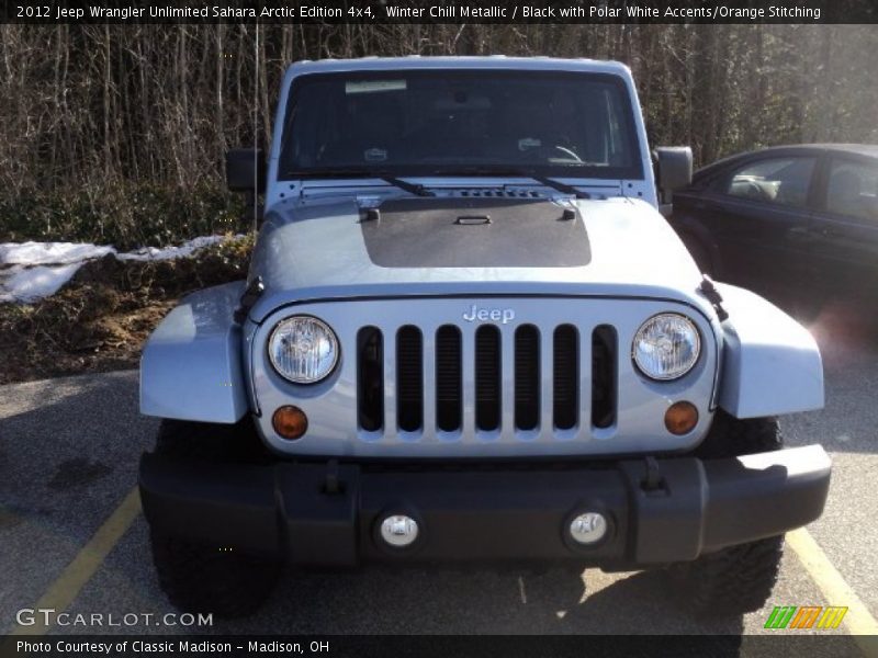 Winter Chill Metallic / Black with Polar White Accents/Orange Stitching 2012 Jeep Wrangler Unlimited Sahara Arctic Edition 4x4