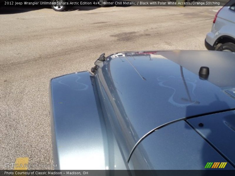 Winter Chill Metallic / Black with Polar White Accents/Orange Stitching 2012 Jeep Wrangler Unlimited Sahara Arctic Edition 4x4