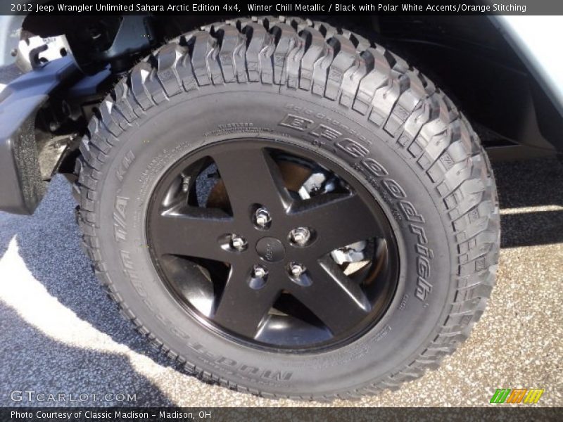 Winter Chill Metallic / Black with Polar White Accents/Orange Stitching 2012 Jeep Wrangler Unlimited Sahara Arctic Edition 4x4
