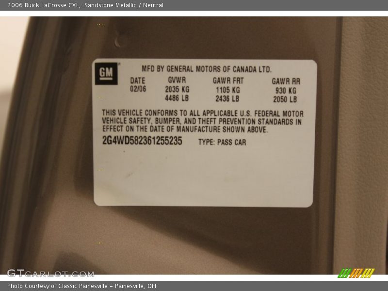 Sandstone Metallic / Neutral 2006 Buick LaCrosse CXL