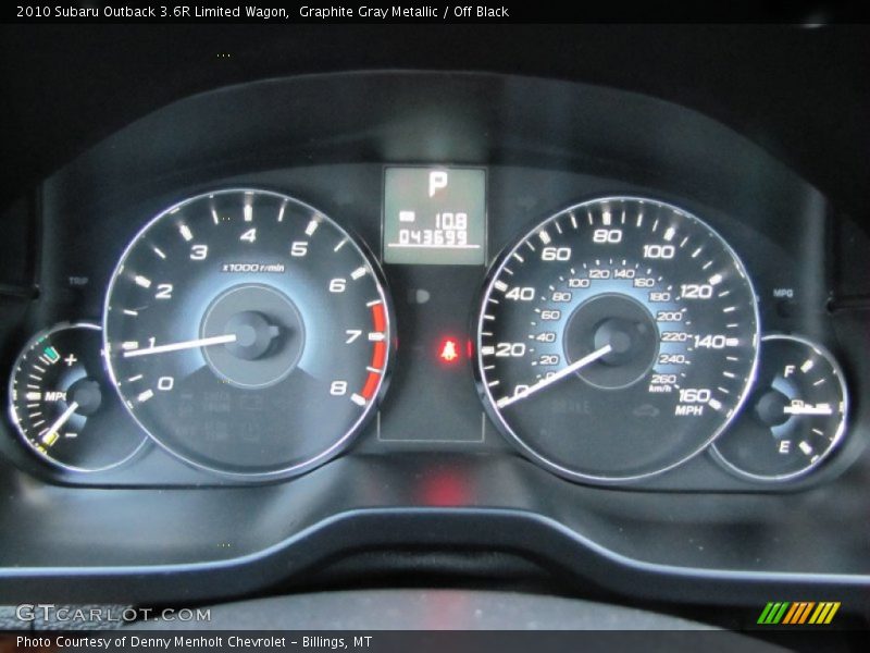  2010 Outback 3.6R Limited Wagon 3.6R Limited Wagon Gauges