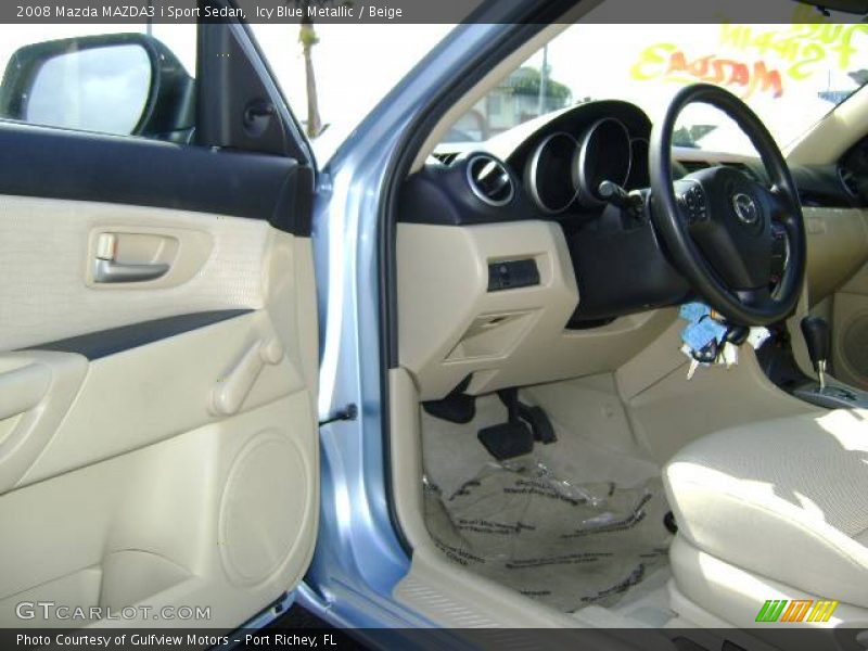 Icy Blue Metallic / Beige 2008 Mazda MAZDA3 i Sport Sedan