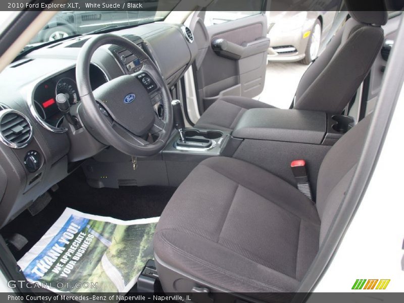 White Suede / Black 2010 Ford Explorer XLT