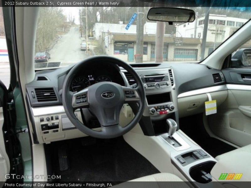 Cypress Green Pearl / Warm Ivory 2012 Subaru Outback 2.5i