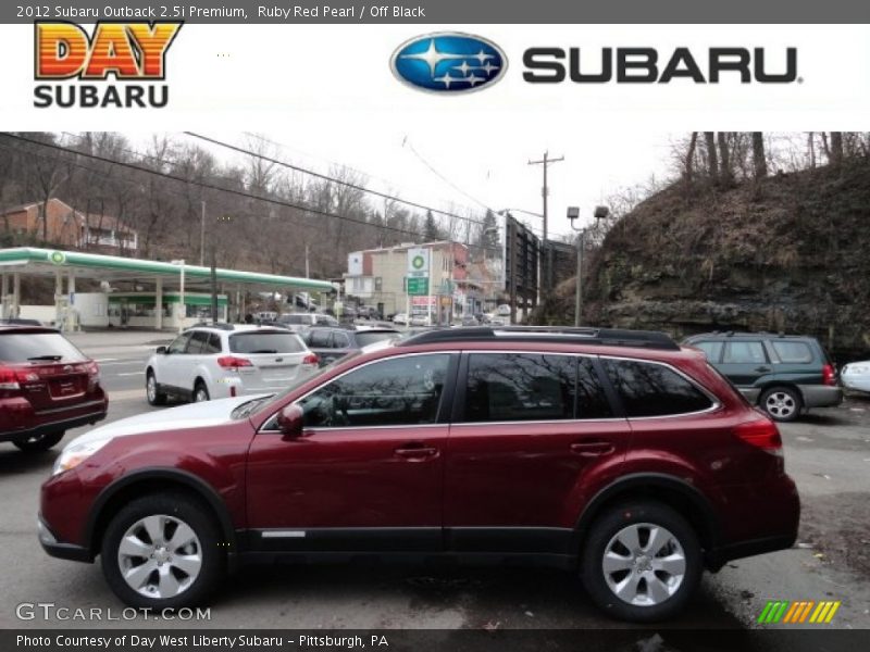 Ruby Red Pearl / Off Black 2012 Subaru Outback 2.5i Premium