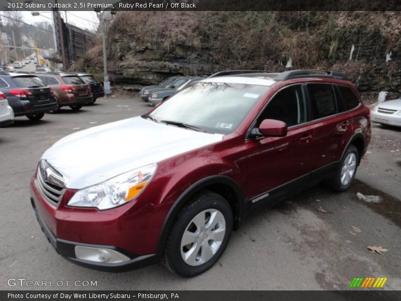 Ruby Red Pearl / Off Black 2012 Subaru Outback 2.5i Premium