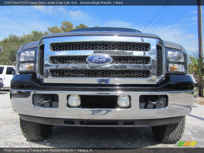 Arizona Beige Metallic / Black 2004 Ford F250 Super Duty Lariat Crew Cab 4x4