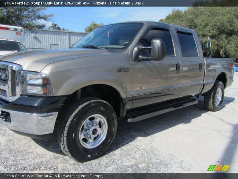 Arizona Beige Metallic / Black 2004 Ford F250 Super Duty Lariat Crew Cab 4x4