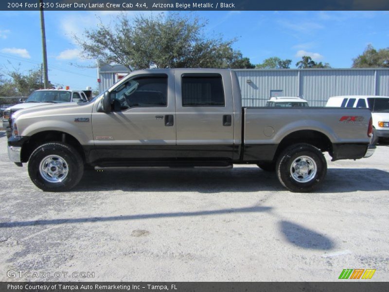 Arizona Beige Metallic / Black 2004 Ford F250 Super Duty Lariat Crew Cab 4x4