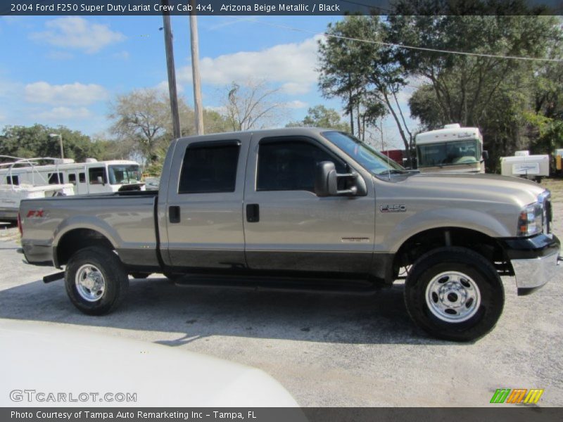 Arizona Beige Metallic / Black 2004 Ford F250 Super Duty Lariat Crew Cab 4x4