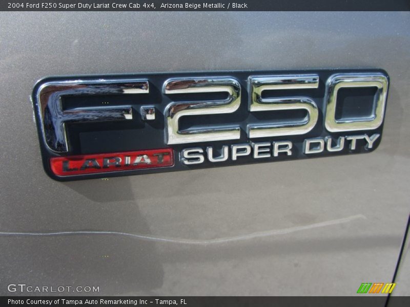 Arizona Beige Metallic / Black 2004 Ford F250 Super Duty Lariat Crew Cab 4x4