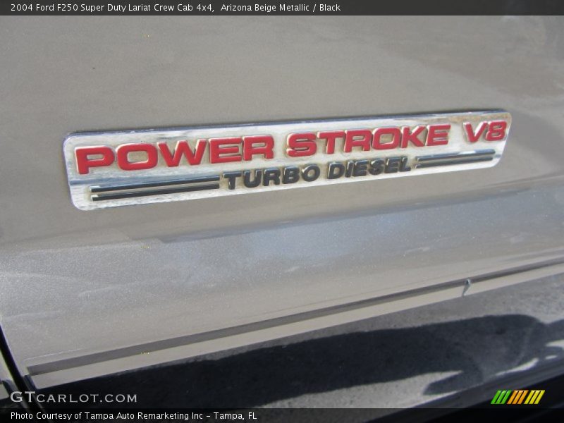 Arizona Beige Metallic / Black 2004 Ford F250 Super Duty Lariat Crew Cab 4x4