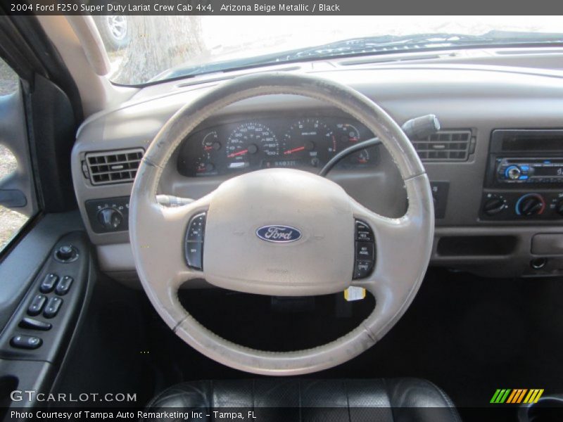 Arizona Beige Metallic / Black 2004 Ford F250 Super Duty Lariat Crew Cab 4x4
