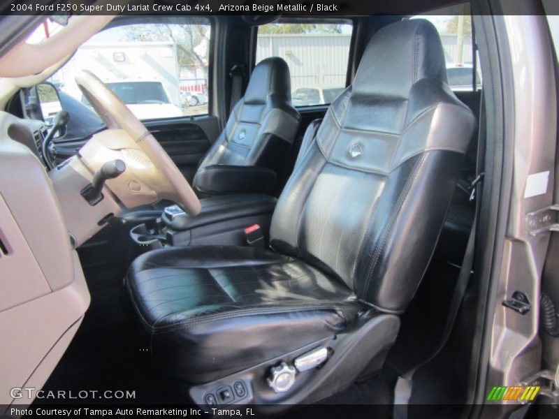 Arizona Beige Metallic / Black 2004 Ford F250 Super Duty Lariat Crew Cab 4x4