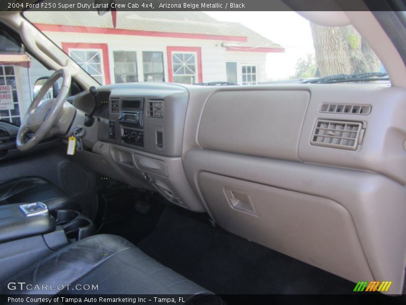 Arizona Beige Metallic / Black 2004 Ford F250 Super Duty Lariat Crew Cab 4x4