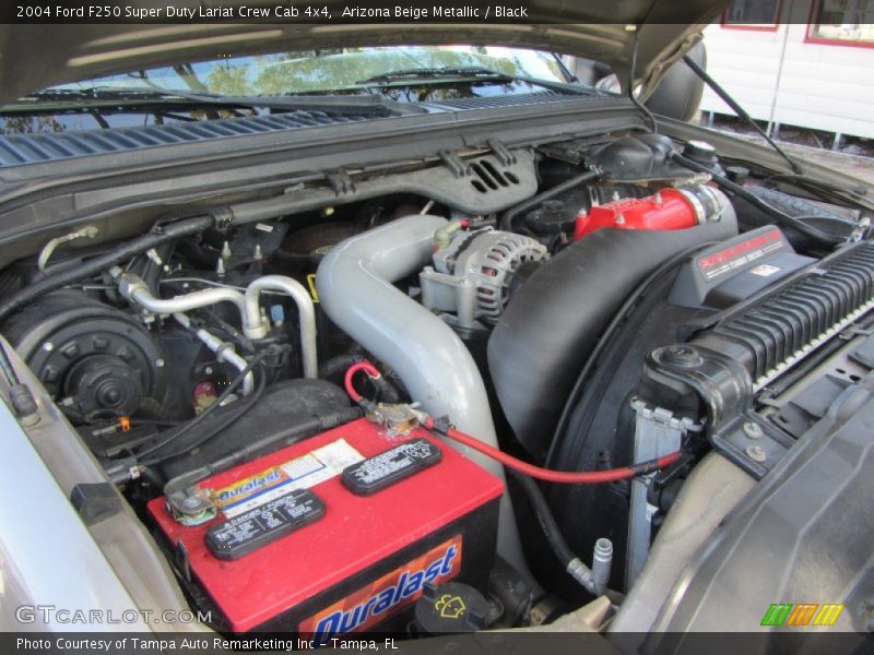 Arizona Beige Metallic / Black 2004 Ford F250 Super Duty Lariat Crew Cab 4x4