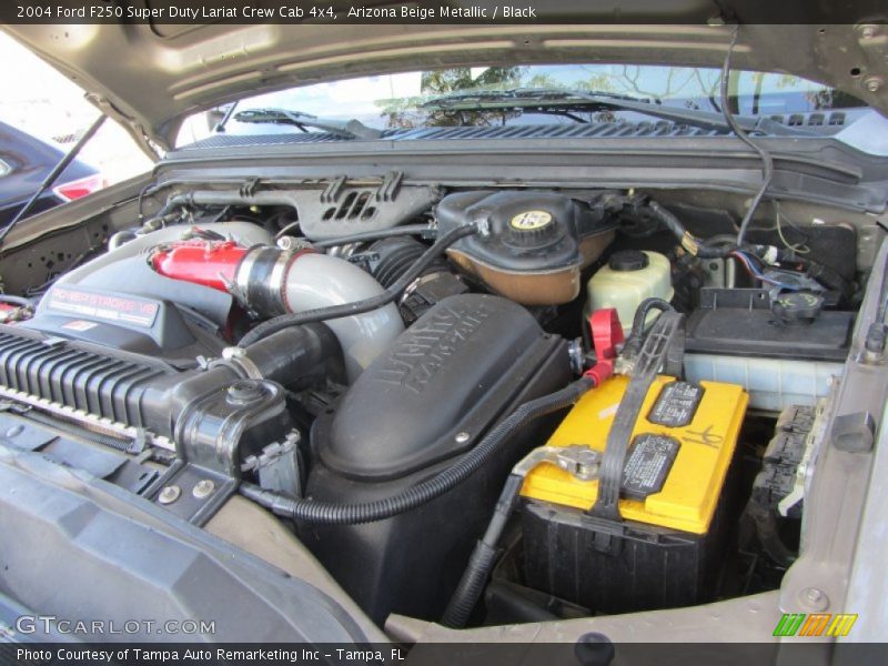Arizona Beige Metallic / Black 2004 Ford F250 Super Duty Lariat Crew Cab 4x4