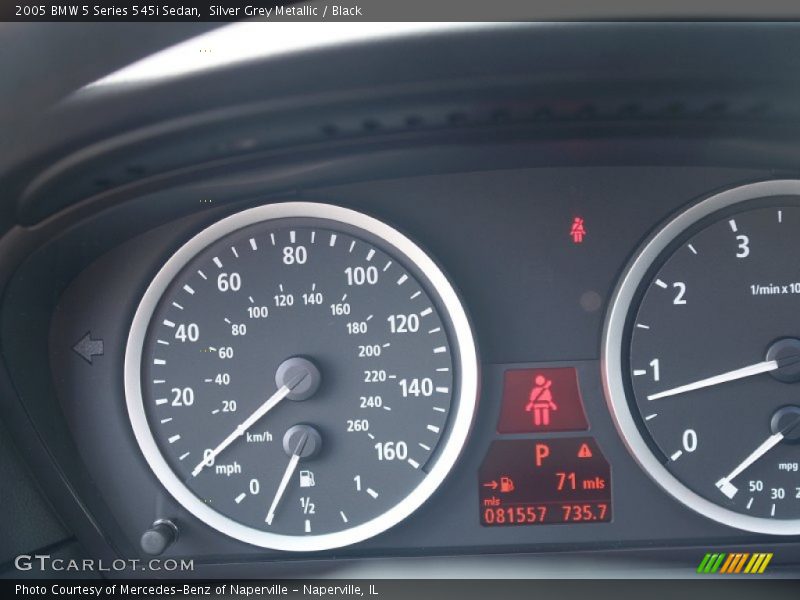 Silver Grey Metallic / Black 2005 BMW 5 Series 545i Sedan