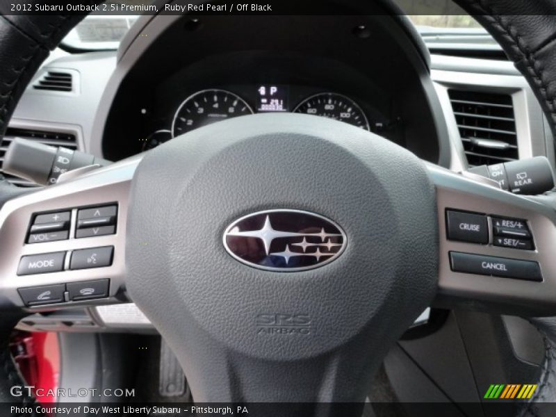 Ruby Red Pearl / Off Black 2012 Subaru Outback 2.5i Premium