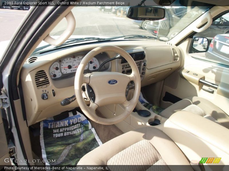 Oxford White / Medium Parchment Beige 2003 Ford Explorer Sport XLS