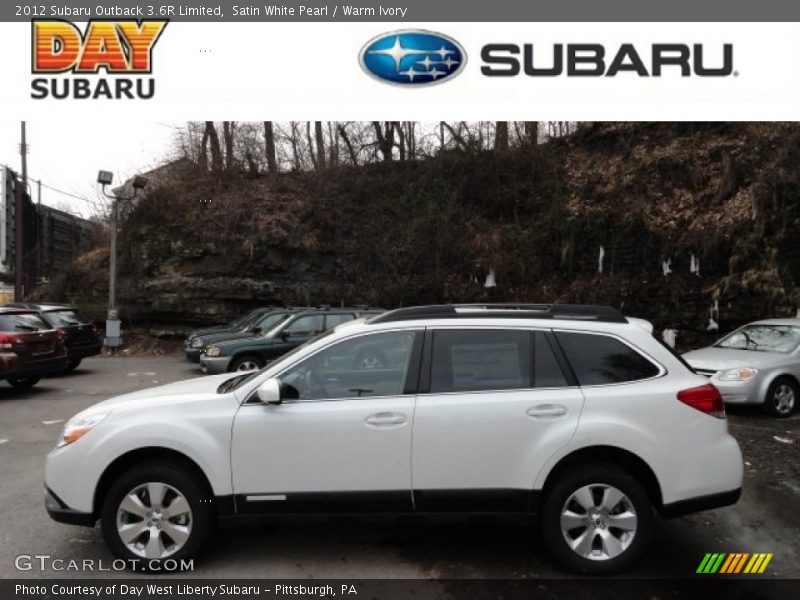 Satin White Pearl / Warm Ivory 2012 Subaru Outback 3.6R Limited