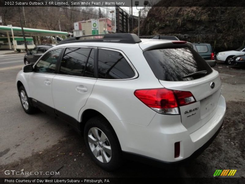 Satin White Pearl / Warm Ivory 2012 Subaru Outback 3.6R Limited