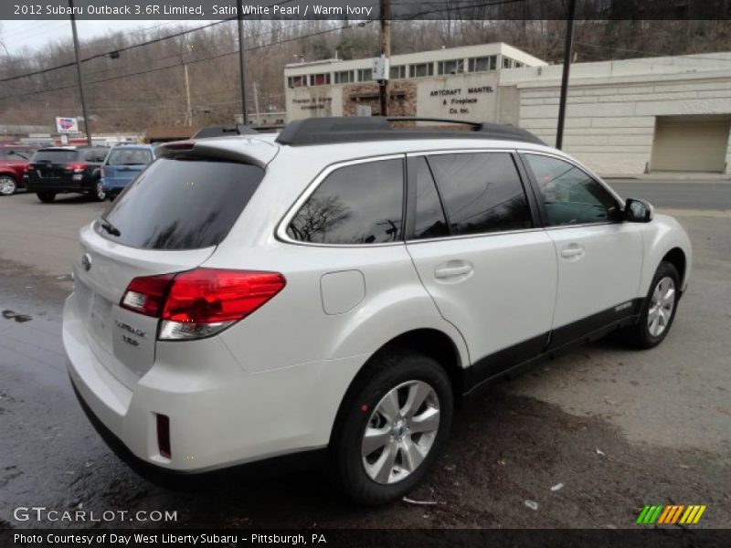 Satin White Pearl / Warm Ivory 2012 Subaru Outback 3.6R Limited