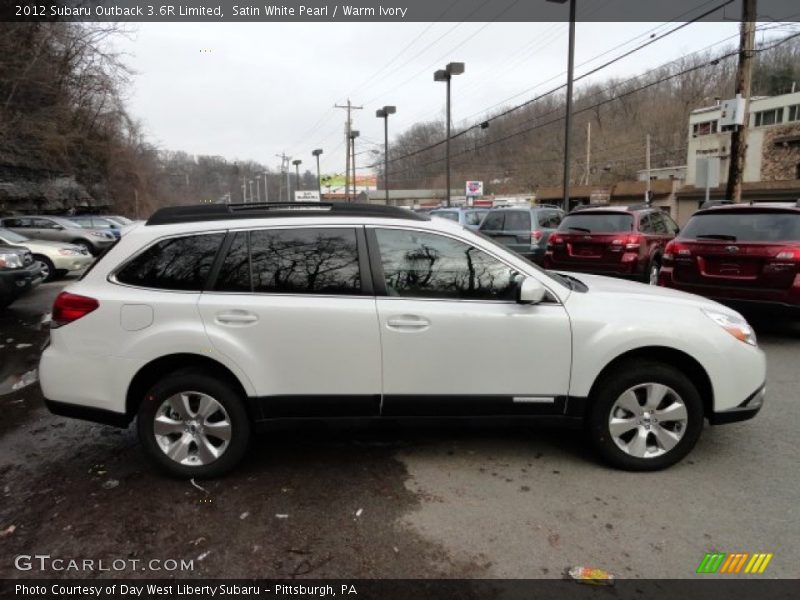 Satin White Pearl / Warm Ivory 2012 Subaru Outback 3.6R Limited