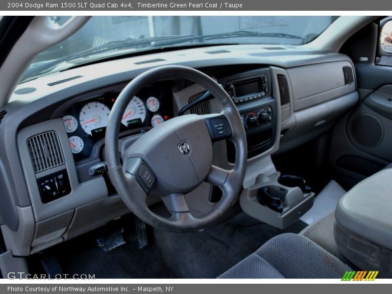 Timberline Green Pearl Coat / Taupe 2004 Dodge Ram 1500 SLT Quad Cab 4x4