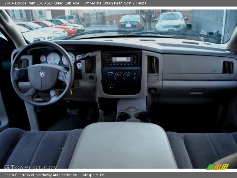 Timberline Green Pearl Coat / Taupe 2004 Dodge Ram 1500 SLT Quad Cab 4x4