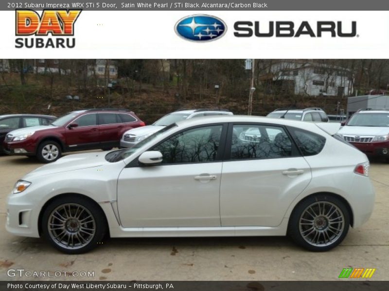 Satin White Pearl / STi Black Alcantara/Carbon Black 2012 Subaru Impreza WRX STi 5 Door