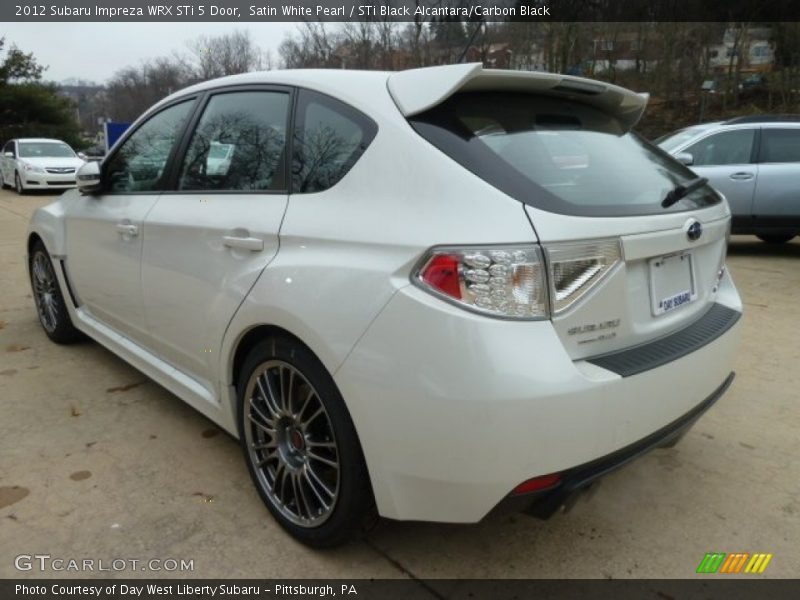 Satin White Pearl / STi Black Alcantara/Carbon Black 2012 Subaru Impreza WRX STi 5 Door